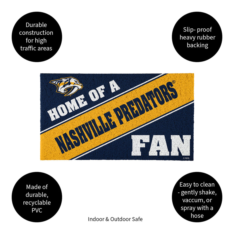 Nashville Predators, PVC Mat COLOR, Home of a Fan
