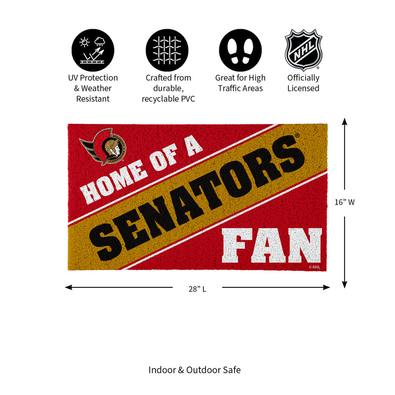Ottawa Senators, PVC Mat COLOR, Home of a Fan