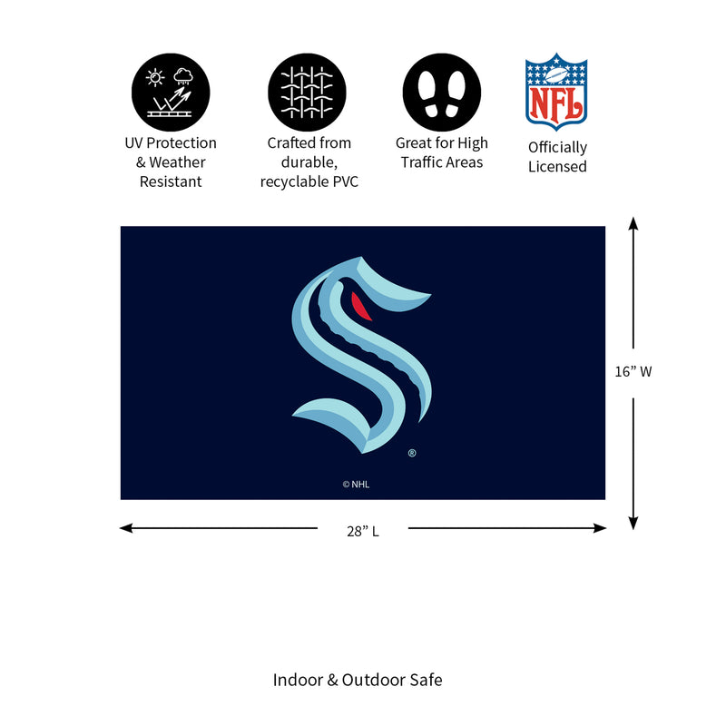 Full Color PVC Mat, 16" x 28", Seattle Kraken