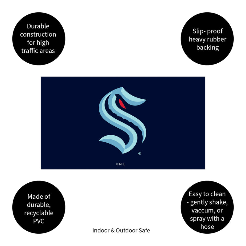 Full Color PVC Mat, 16" x 28", Seattle Kraken