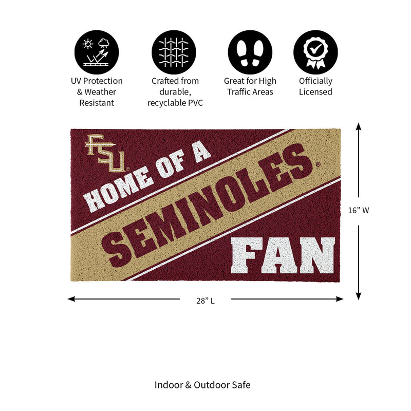 Florida State University, PVC Mat COLOR, Home of a Fan