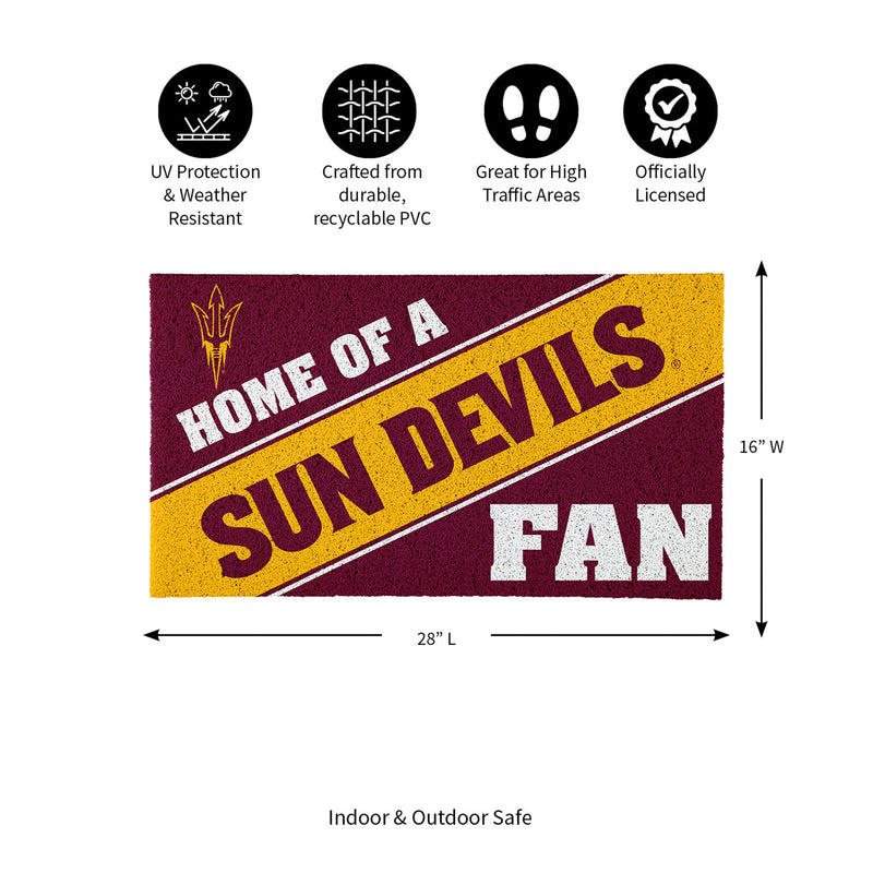 Arizona State University, PVC Mat COLOR, Home of a Fan