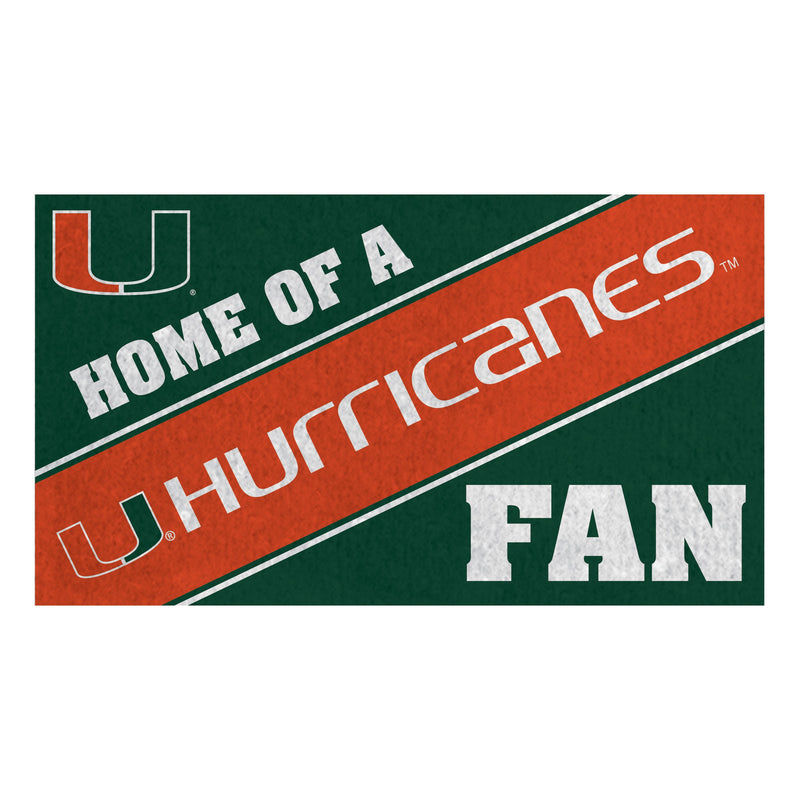 University of Miami, PVC Mat COLOR, Home of a Fan