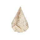 Gold Fire Flame Battery Operated Geomatrix Die Cut Lantern, Small