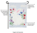 Fuzzy Bunny Garden Linen Flag