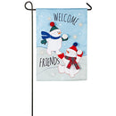Snow Friends Garden Burlap Flag