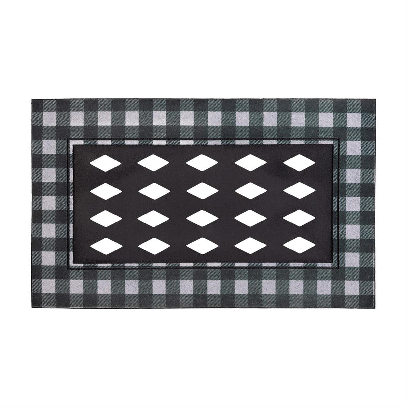 Black and White Buffalo Check Flocked Sassafras Mat Tray