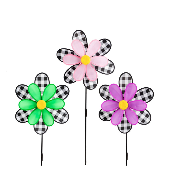 Flower Pinwheel Spinner, 3 Assorted,45338