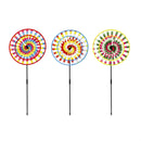 Tie Dye Two Layer Sun Shape Pinwheel Spinner, 3 Asst