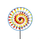 Tie Dye Two Layer Sun Shape Pinwheel Spinner, 3 Asst