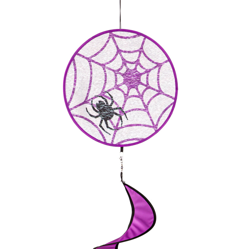 Spider Web and Spiders Fabric Wind Spinner,45634