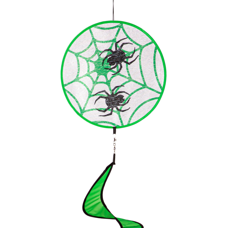 Spider Web and Spiders Fabric Wind Spinner,45634