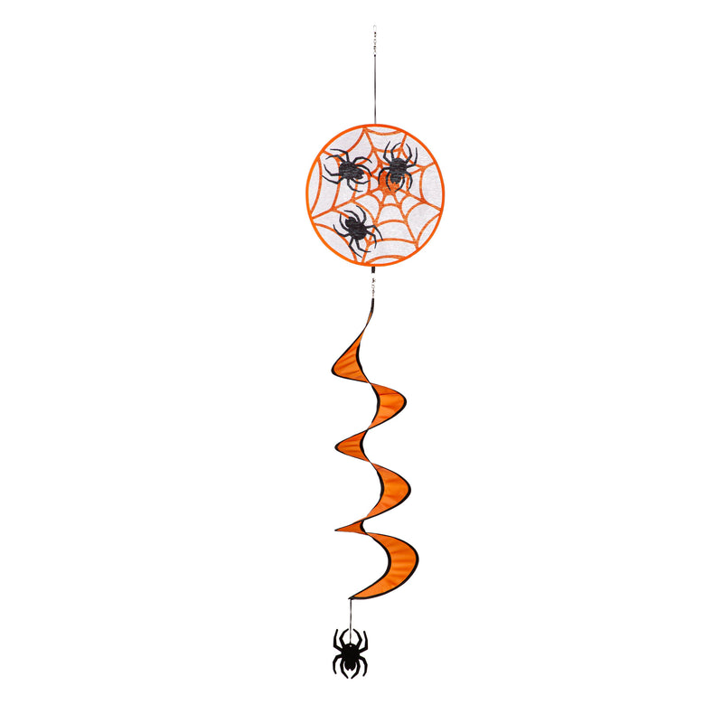 Spider Web and Spiders Fabric Wind Spinner,45634