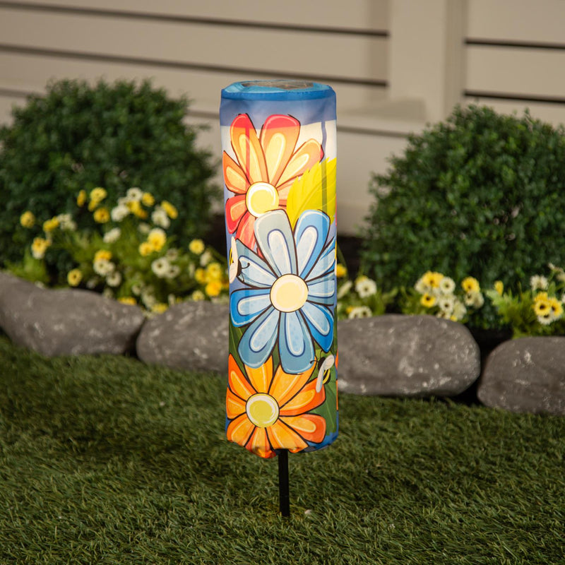 Spring Floral Pillar Garden Stake Cover