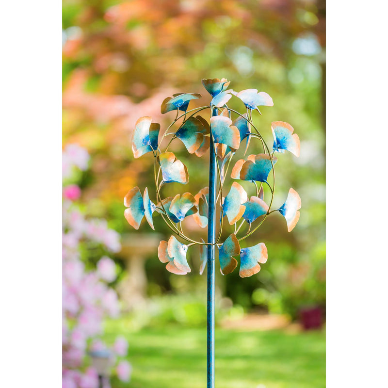 50.7" Wind Spinner, Patina Gingko Leaves,47m1731