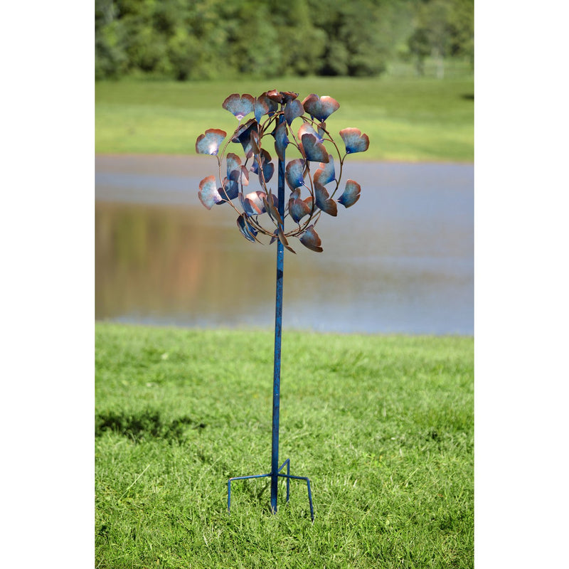 50.7" Wind Spinner, Patina Gingko Leaves,47m1731