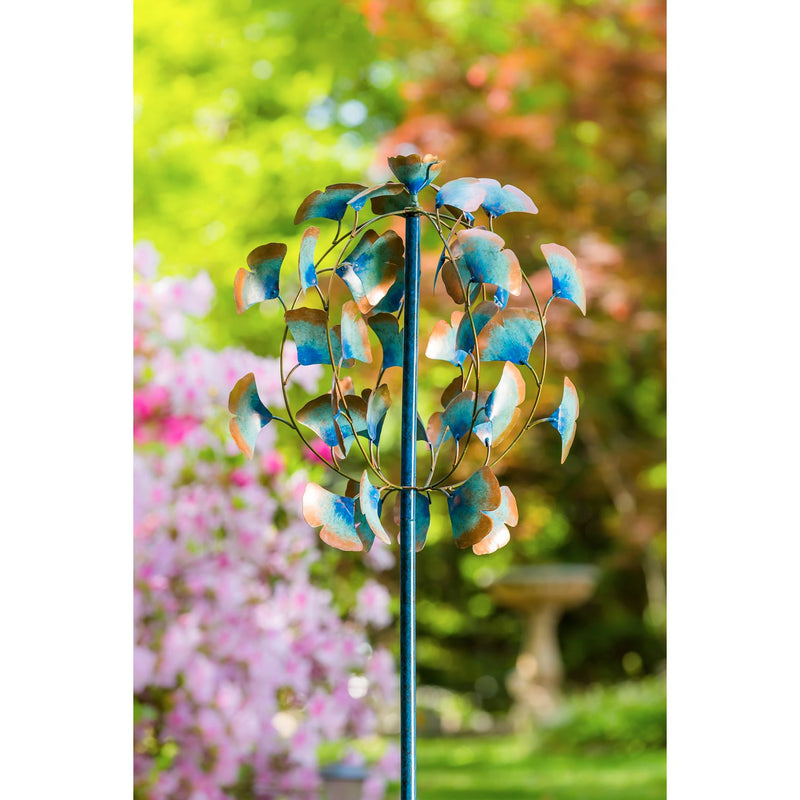 50.7" Wind Spinner, Patina Gingko Leaves,47m1731