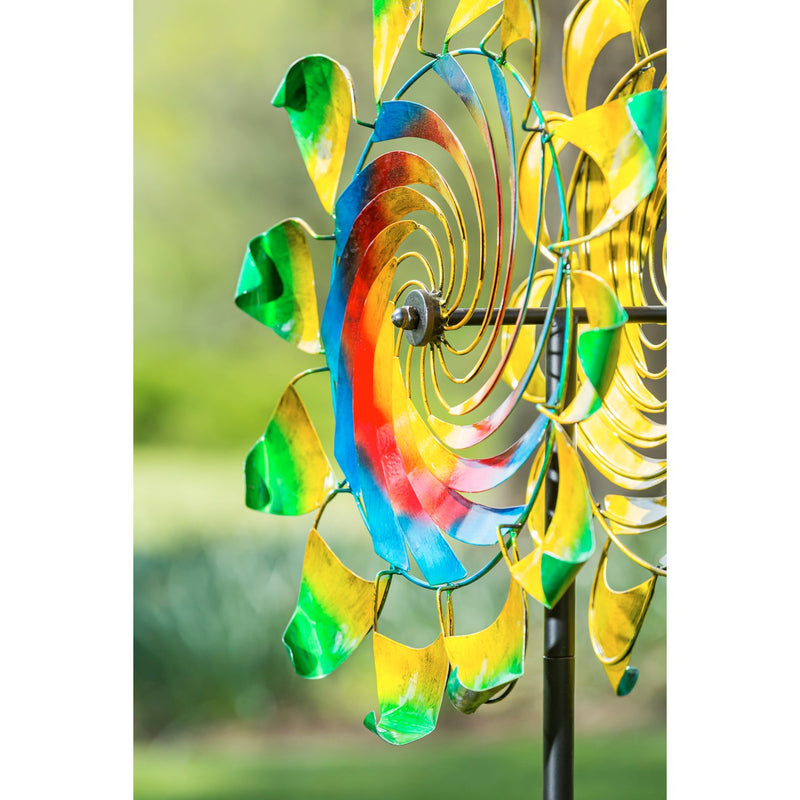 75"H Primary Color Swirl with Curved Edges Wind Spinner,47m3085