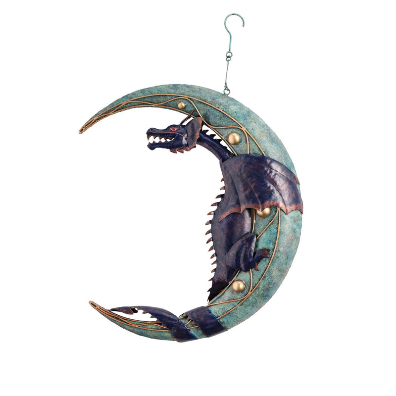 Metal Dragon on Moon Hanging Sculpture,47m3295