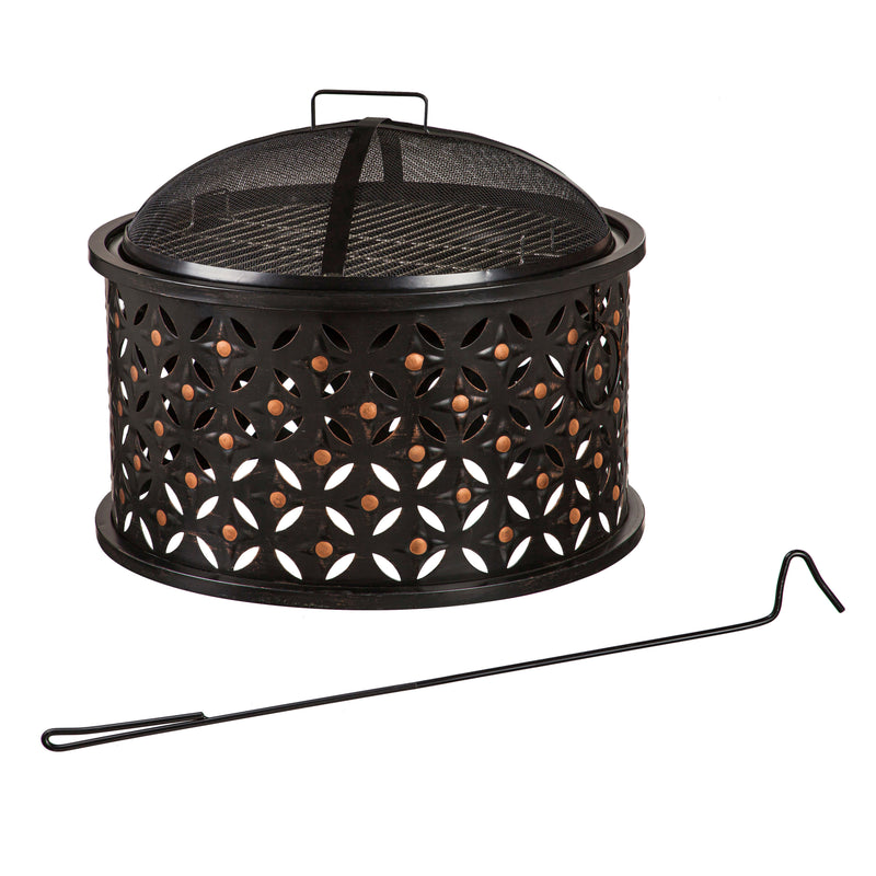 Evergreen Accessory,Cylinder Lattice Firepit,26x26x20 Inches