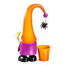 17.75"H Metal Halloween Gnome Garden Statuary with Planter