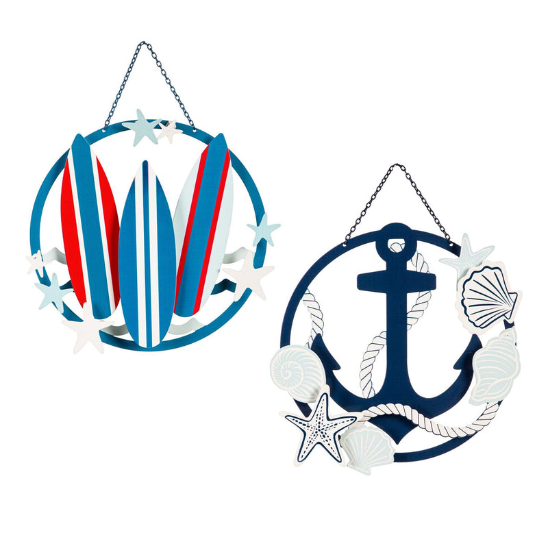 Laser cut Metal Coastal Hanging Garden Décor