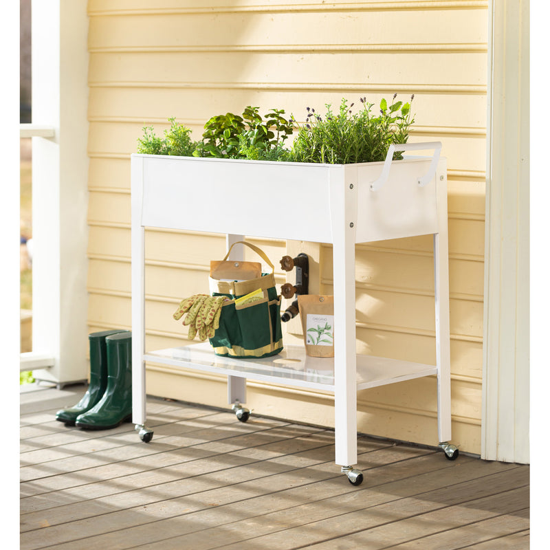 Metal Grow Table with Handle White,47m3672