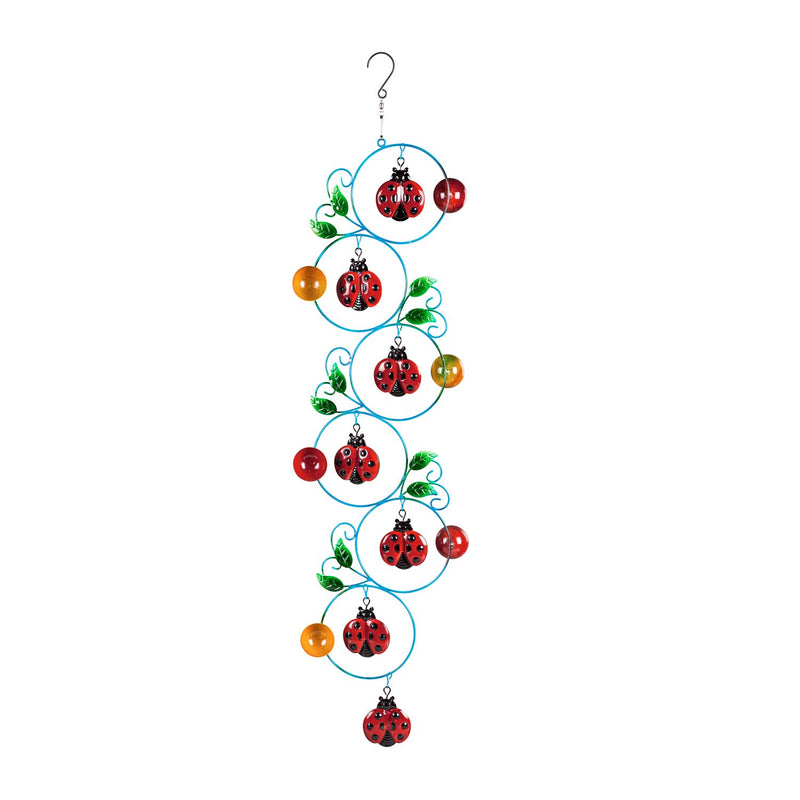 Evergreen Wind,35"H Twirler, 6-Tiered Orbit, Lady Bug,8.85x1.18x35 Inches