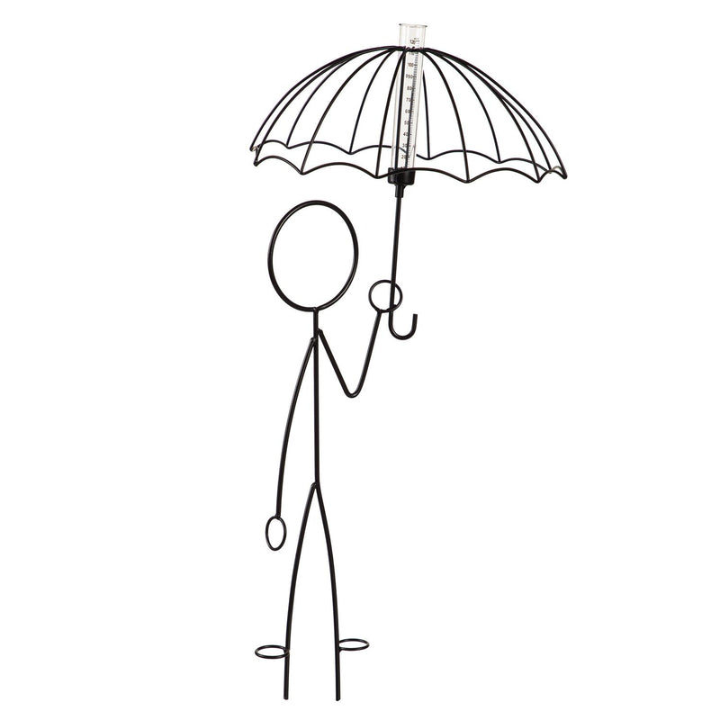 24"H Little Man with Umbrella Rain Gauge