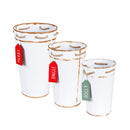 Holiday Poinsettia Planter, French Bucket with Holiday Tag, Set of 3
