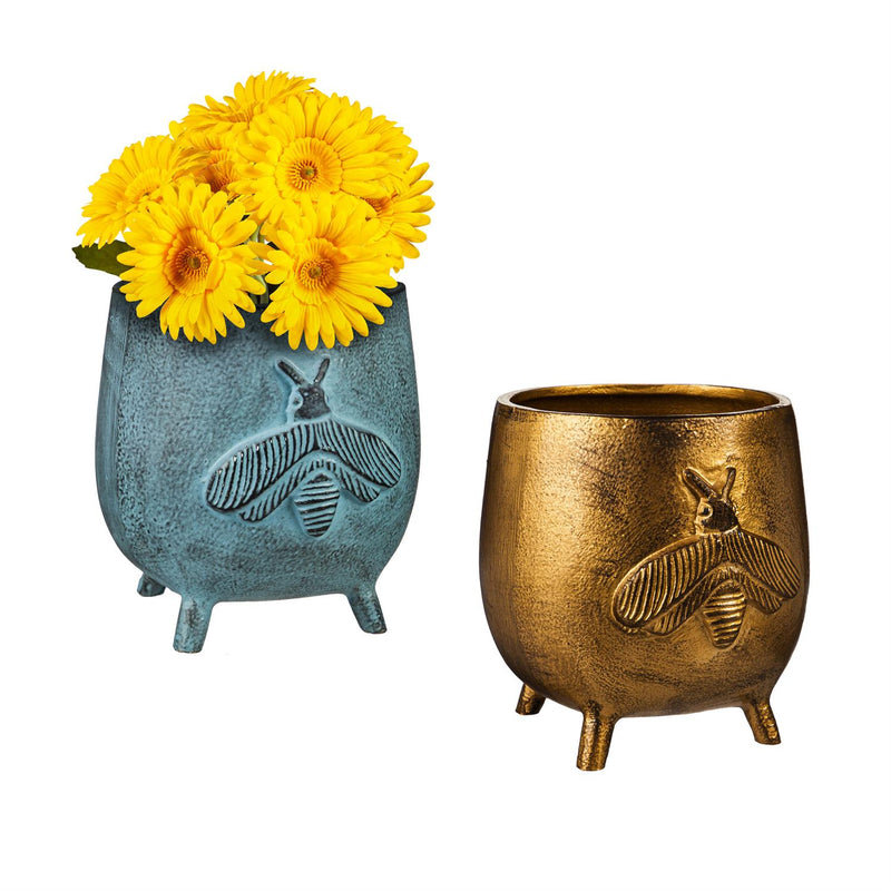Cast Iron Bee Planter with Feet, 2 Asst.