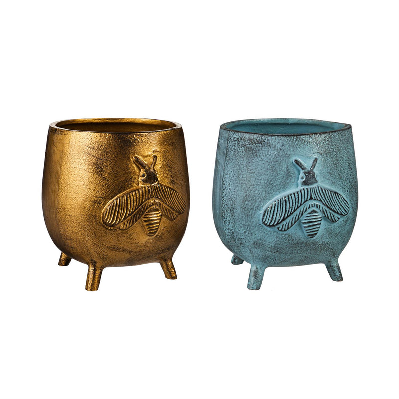 Cast Iron Bee Planter with Feet, 2 Asst.
