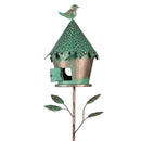 What She Shed Garden Stake, Birdhouse Green Patina Finished, 36", Asst of 3