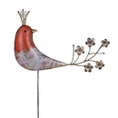 Frilly Birds Garden Stake, Red Head Bird