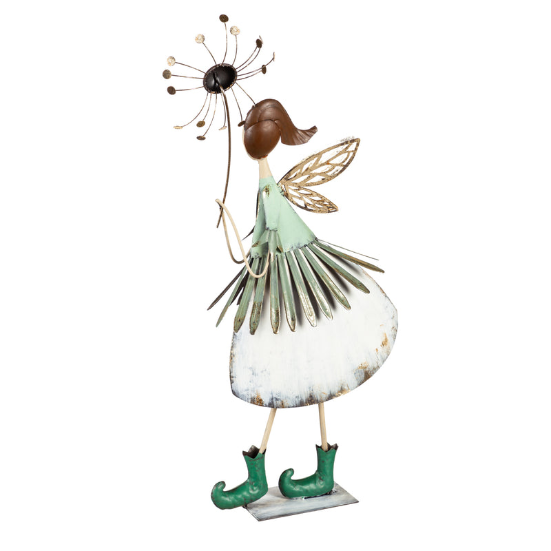 Metal Fairy with Dandelion Garden Statuary,47m4758