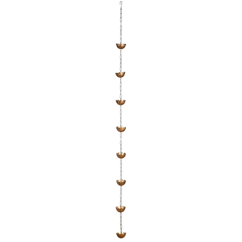 96" Gold Finish Metal Flower Rain Chain,47m4926