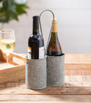 Rustic Metal Wine Holder with Hook