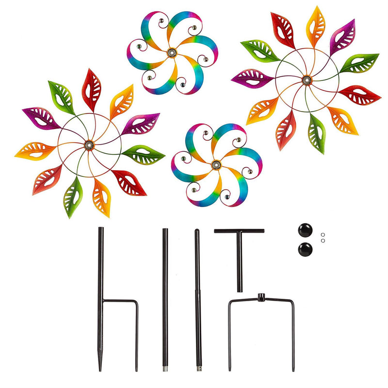 75"H Colorful Filigree Leaves Wind Spinner