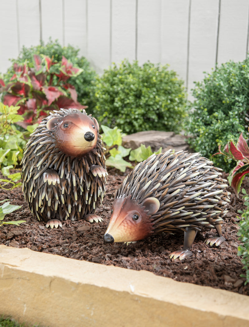 Evergreen Statuary,Metal Hedgehog Statuary,8.97x8.78x6.68 Inches