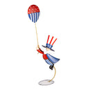 Evergreen Statuary,Metal Uncle Sam with Balloon Statuary,7x13x36.75 Inches
