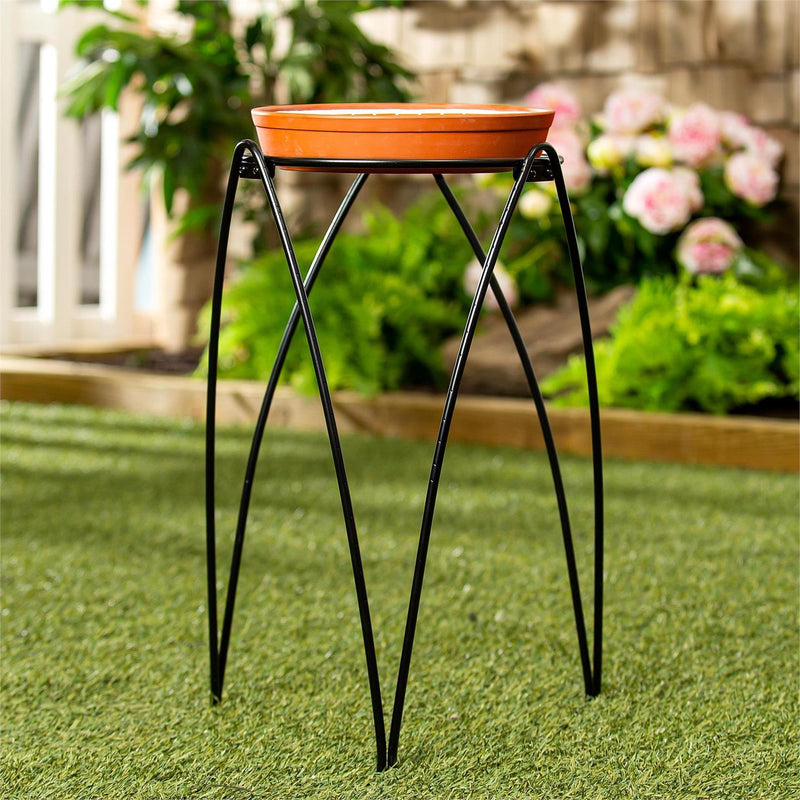 Metal Angled Bird Bath Stand