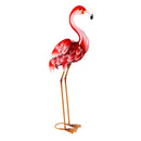 Evergreen Statuary,Metal Pink Flamingo Statuary,11.41x38.43x6.49 Inches