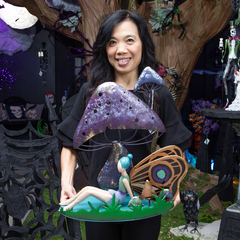 Evergreen Statuary,Mystic Moon Fairy Mushroom Statue,18x7.5x19.75 Inches