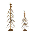 Evergreen Statuary,Golden Metal Trees Statuary, Set of 2,9.06x9.06x24.02 Inches