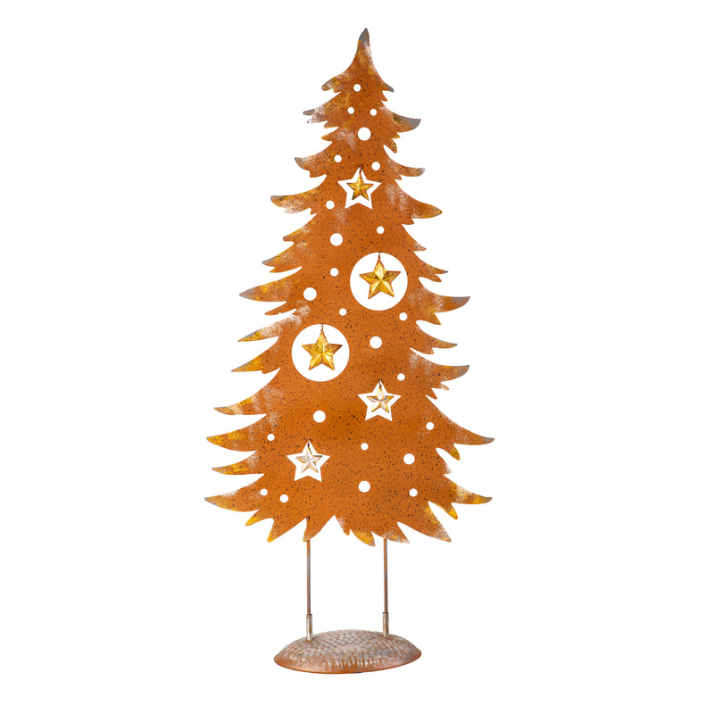 Evergreen Statuary,41"H Metal Golden Jingle Bell Christmas Tree Statue,19.5x7x41.75 Inches