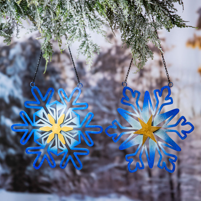 Hanging Snowflakes Garden Decor, Set of 2,47m5621
