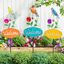 Welcome Bird Metal Garden Stake, 41"