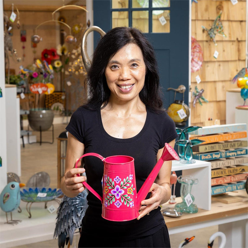 What She Shed Watering Can, Metal Hand Painted Watering Can, Assortment of 3