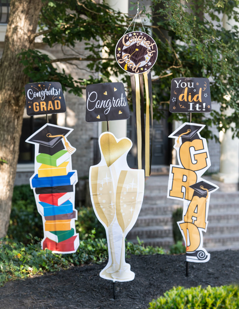 Graduation Fabric Garden Stake