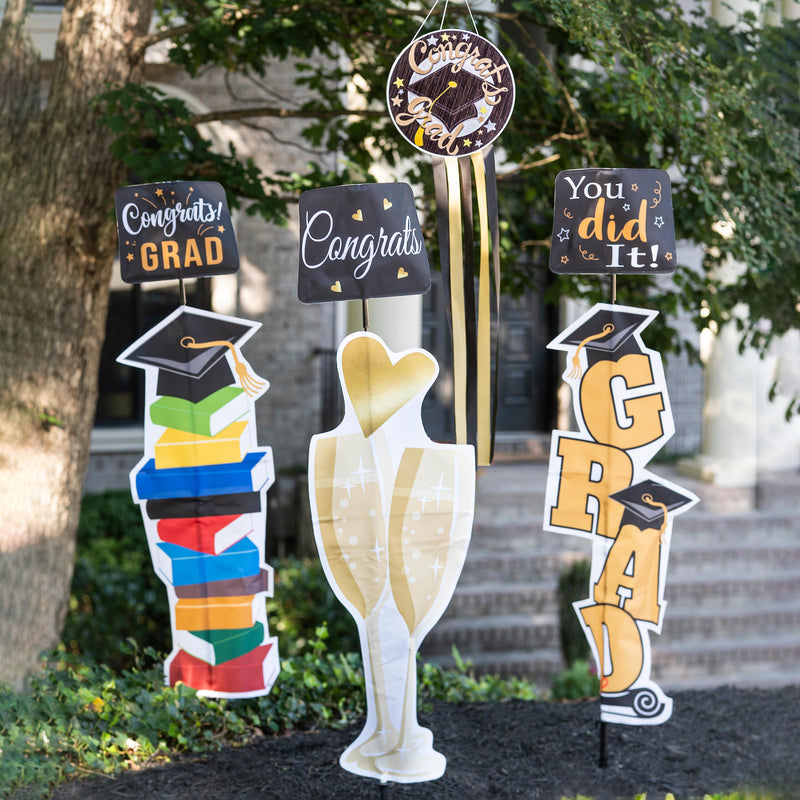 Graduation Fabric Garden Stake